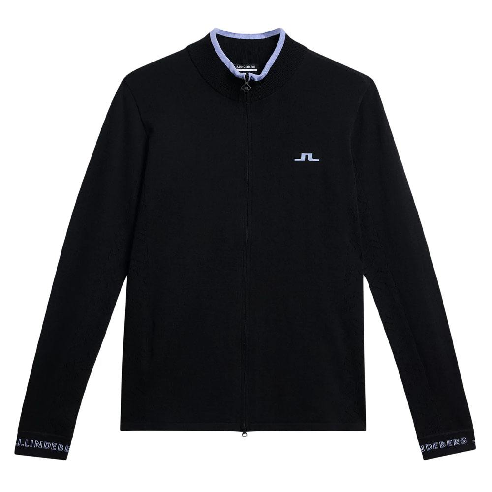 Pre-owned J. Lindeberg 2023 J.lindeberg Women Almaida Knitted Golf Sweater In Black