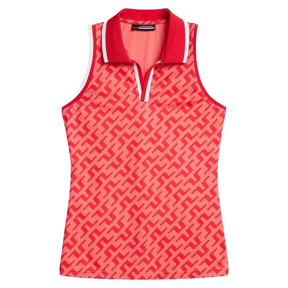 J.Lindeberg Women Sadie Sleeveless Golf Polo Bias Bridge Bittersweet – SS24 NEW