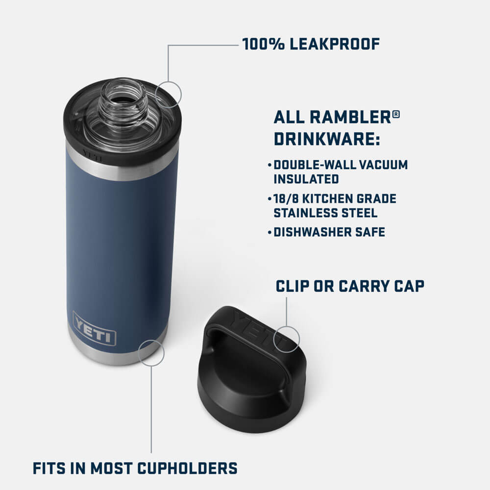YETI Rambler 18 oz Water Bottle with Chug Cap (with 'G' logo)