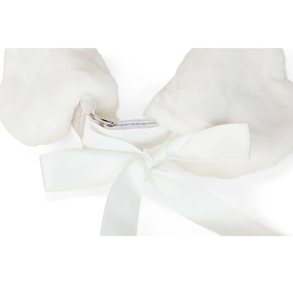 Fairliar Velvet Golf Visor with Ribbon Beige Women