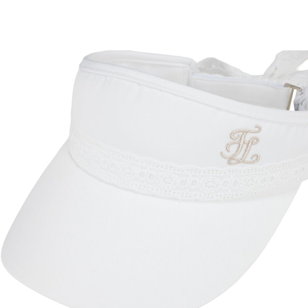 Fairliar Lace Scallop Ribbon Golf Visor Women