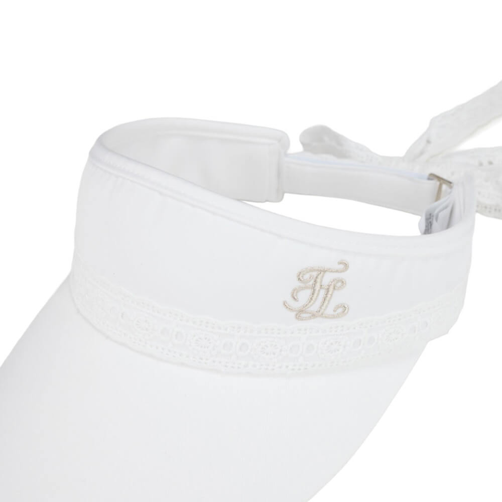 Fairliar Lace Scallop Ribbon Golf Visor Women