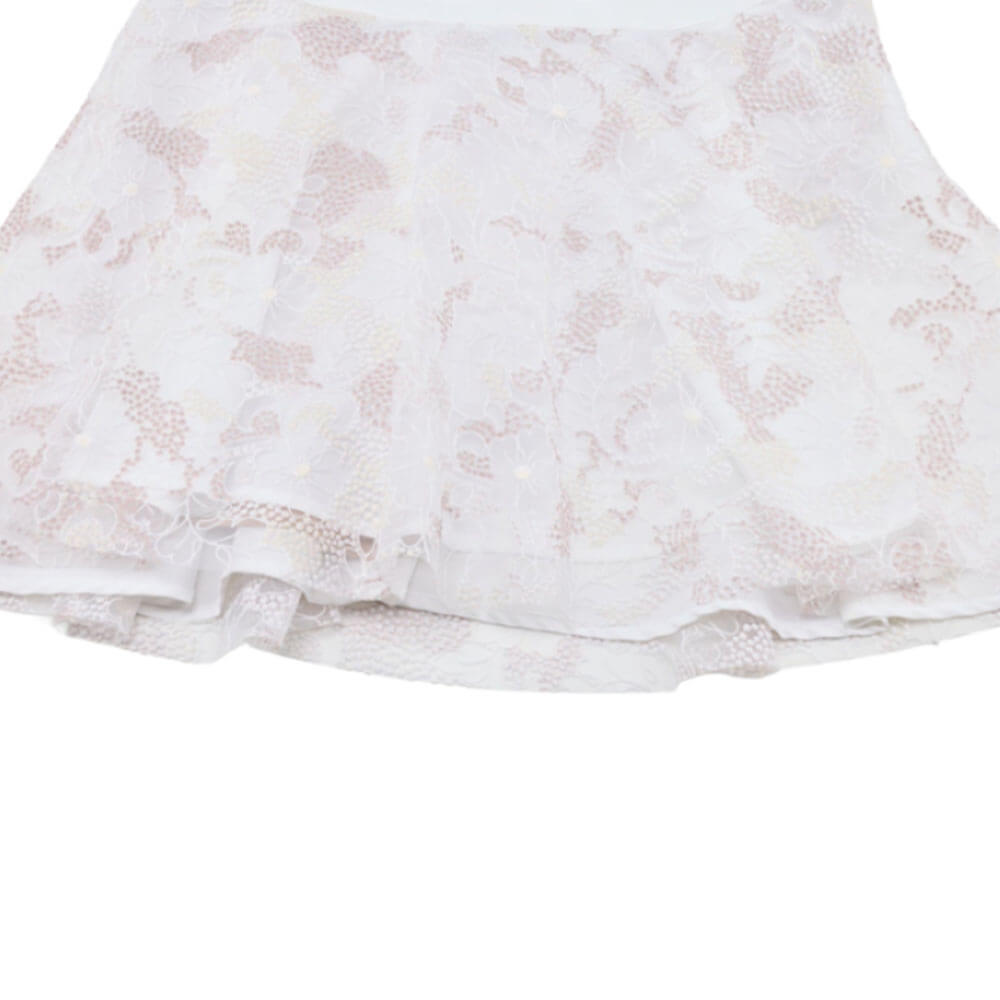 Fairliar Flower Lace Flare Golf Skirt Women