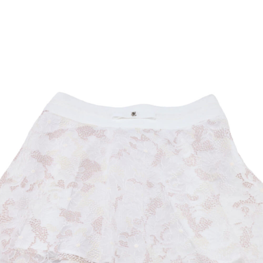 Fairliar Flower Lace Flare Golf Skirt Women