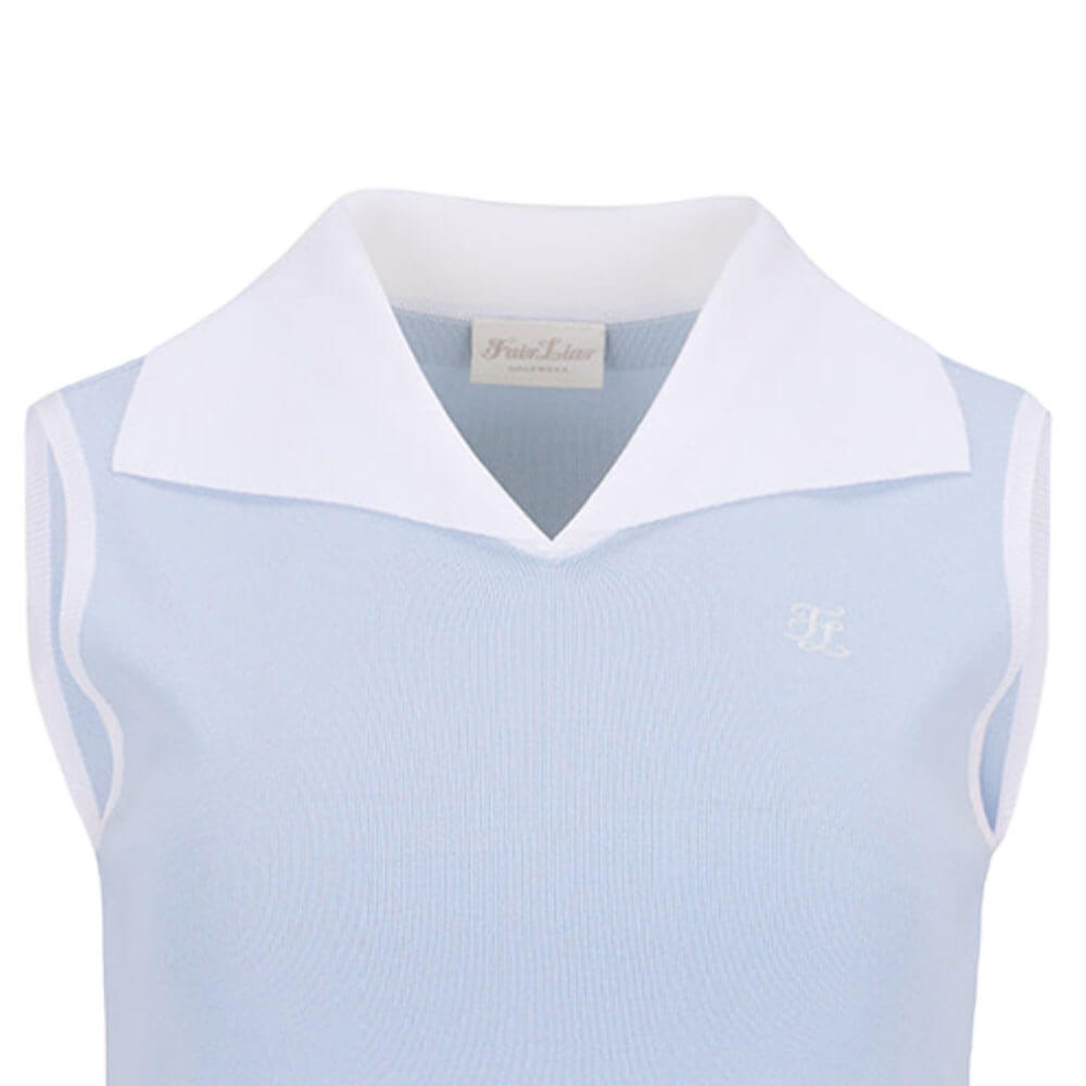 Fairliar Ribbon Point Sleeveless Knit Golf Polo Women