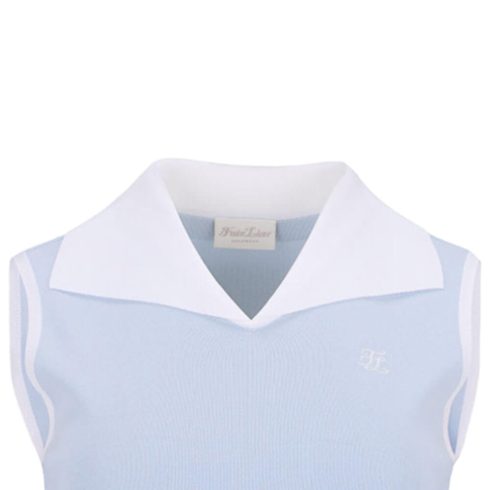 Fairliar Ribbon Point Sleeveless Knit Golf Polo Women