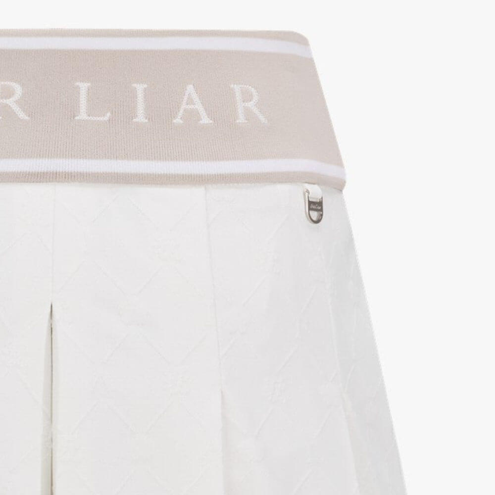 Fairliar Logo Jacquard Pleated Golf Skirt Women