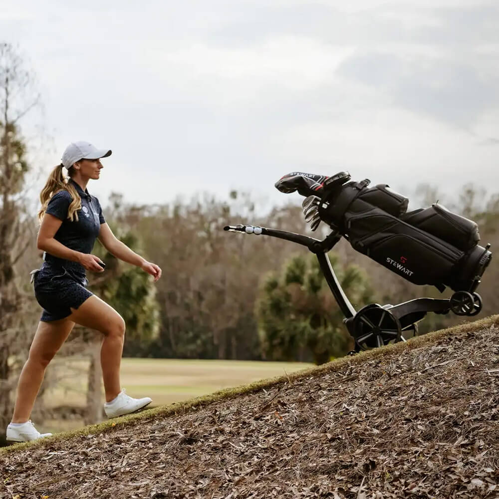 Stewart Golf Q Follow Carbon Range Push Cart
