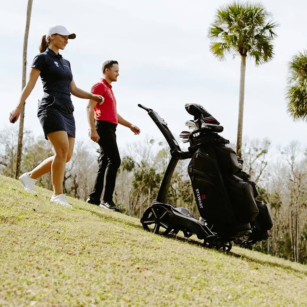 Stewart Golf Q Follow Carbon Range Push Cart