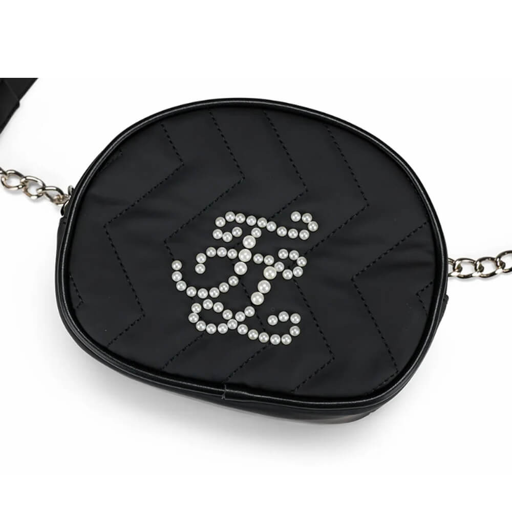 Fairliar Pearl Chain Quilted Hip Bag Women