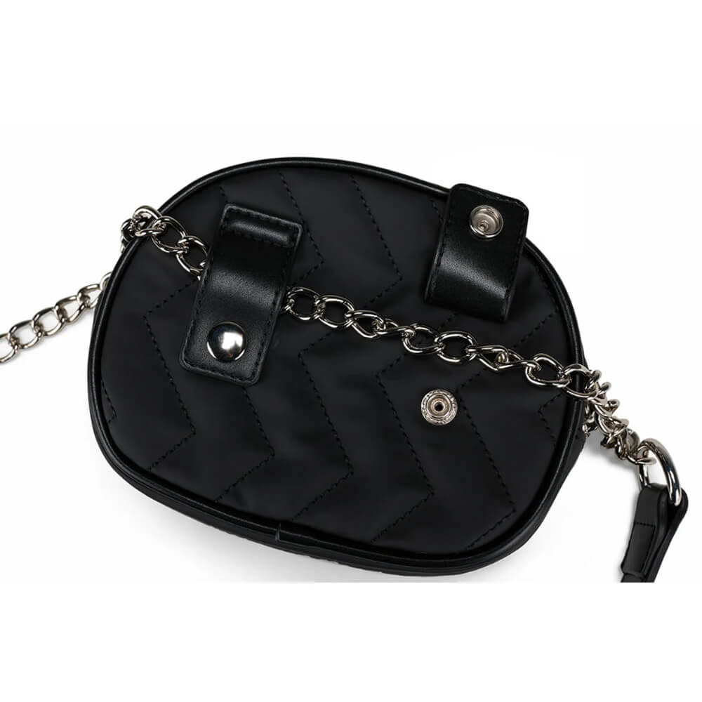 Fairliar Pearl Chain Quilted Hip Bag Women