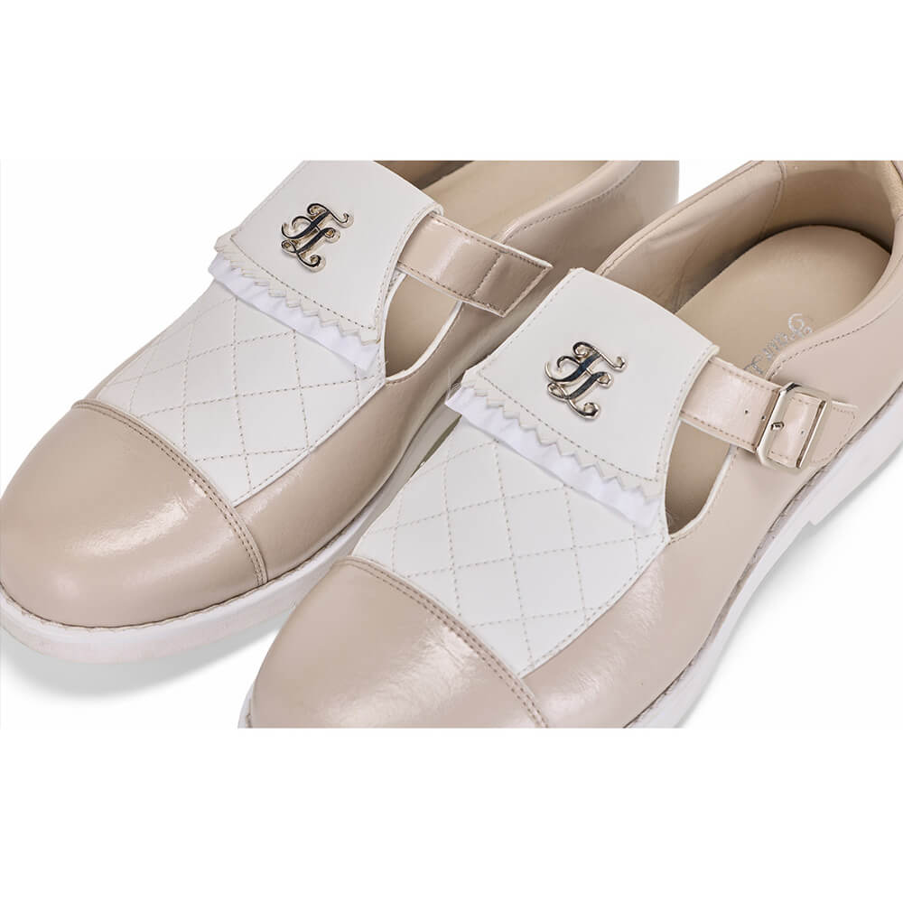 Fairliar Quilted Buckle Loafers Spikeless Golf Shoes Women