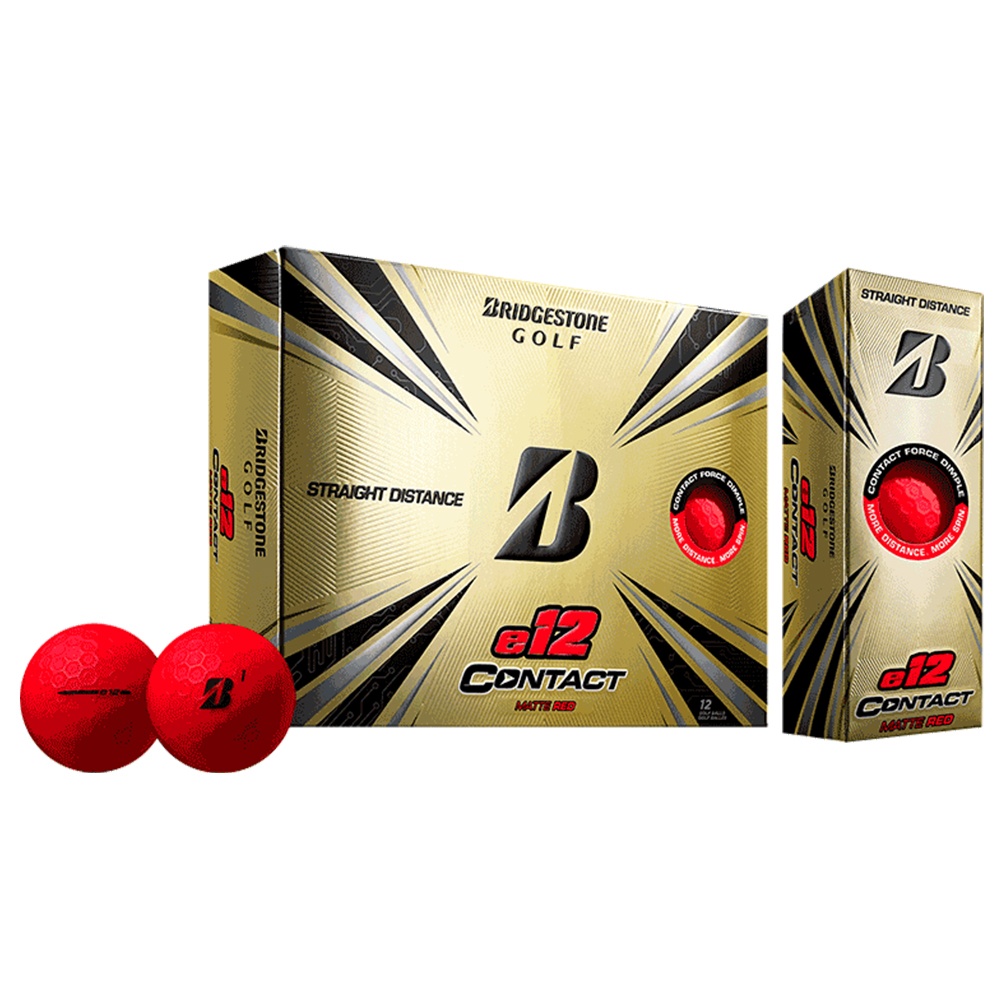 Color:Matte Red:2021 Bridgestone e12 Contact Golf Balls NEW