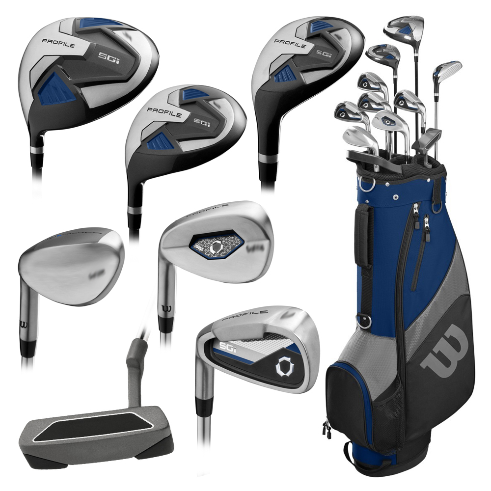 NEW 2019 WILSON PROFILE SGI SENIOR FULL SET LH 10 CLUBS + STAND BAG STANDARD